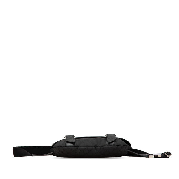 グッチ GGナイロン ボディバッグ ウエストバッグ 374617 ブラック ナイロン レザー レディース GUCCI 【中古】