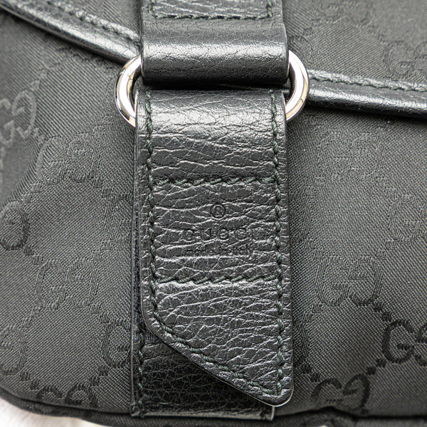 グッチ GGナイロン ボディバッグ ウエストバッグ 374617 ブラック ナイロン レザー レディース GUCCI 【中古】