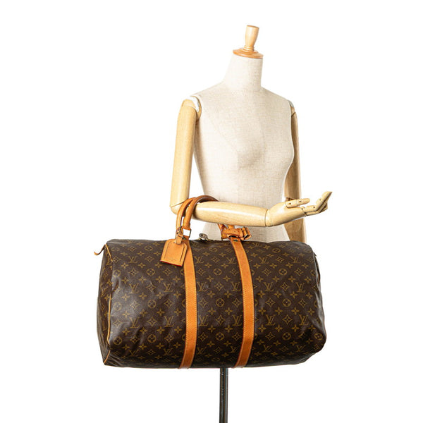 ルイ ヴィトン モノグラム キーポル50 ボストンバッグ トラベルバッグ M41426 ブラウン PVC レザー レディース LOUIS VUITTON 【中古】