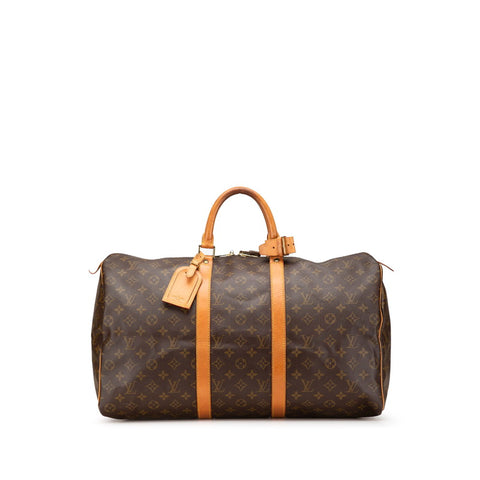 ルイ ヴィトン モノグラム キーポル50 ボストンバッグ トラベルバッグ M41426 ブラウン PVC レザー レディース LOUIS VUITTON 【中古】