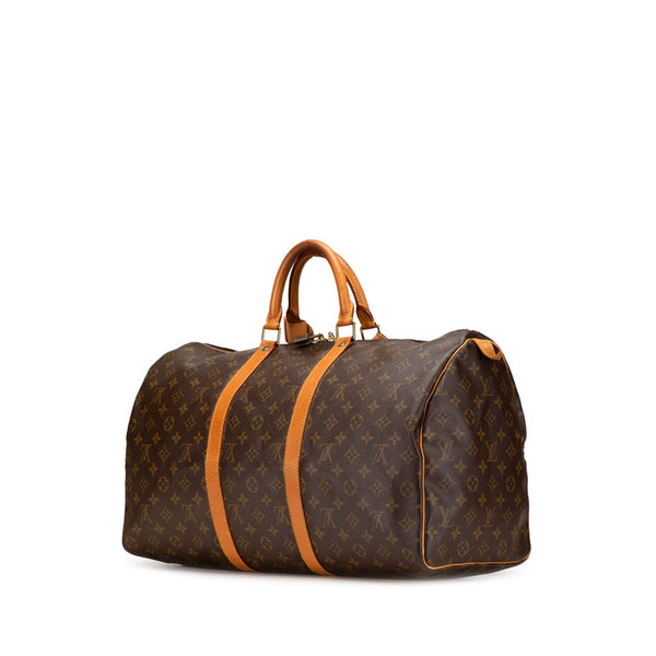 ルイ ヴィトン モノグラム キーポル50 ボストンバッグ トラベルバッグ M41426 ブラウン PVC レザー レディース LOUIS VUITTON 【中古】