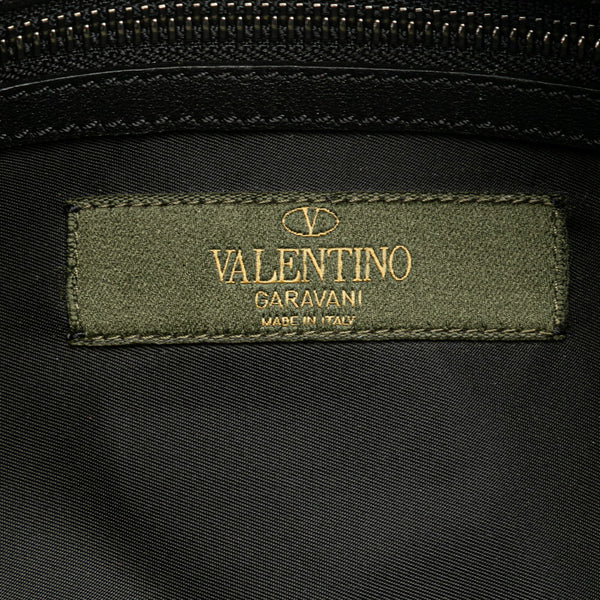 ヴァレンティノ カモフラージュ 迷彩 ボディバッグ ウエストバッグ カーキグリーン ナイロン レディース VALENTINO 【中古】