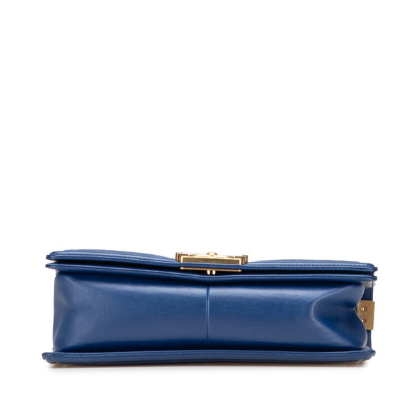 シャネル マトラッセ ボーイシャネル25 ココマーク チェーン ショルダーバッグ ブルー ラムスキン レディース CHANEL 【中古】