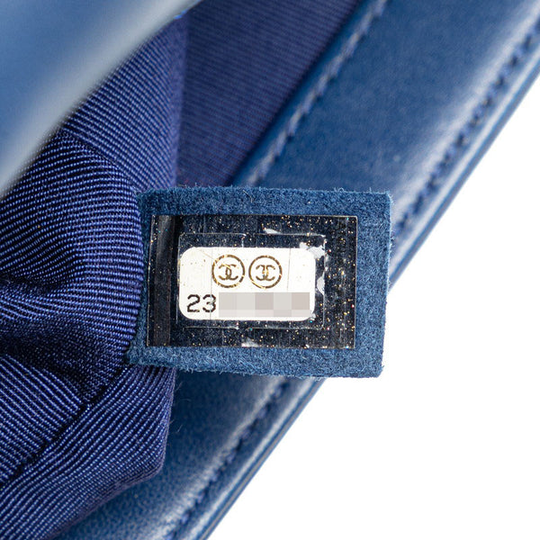 シャネル マトラッセ ボーイシャネル25 ココマーク チェーン ショルダーバッグ ブルー ラムスキン レディース CHANEL 【中古】