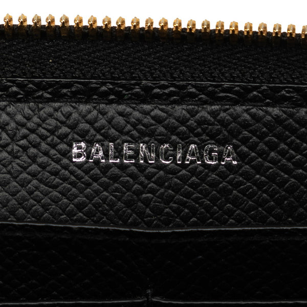 バレンシアガ BBロゴ ラウンドファスナー 長財布 601390 ブラック レザー メンズ BALENCIAGA 【中古】