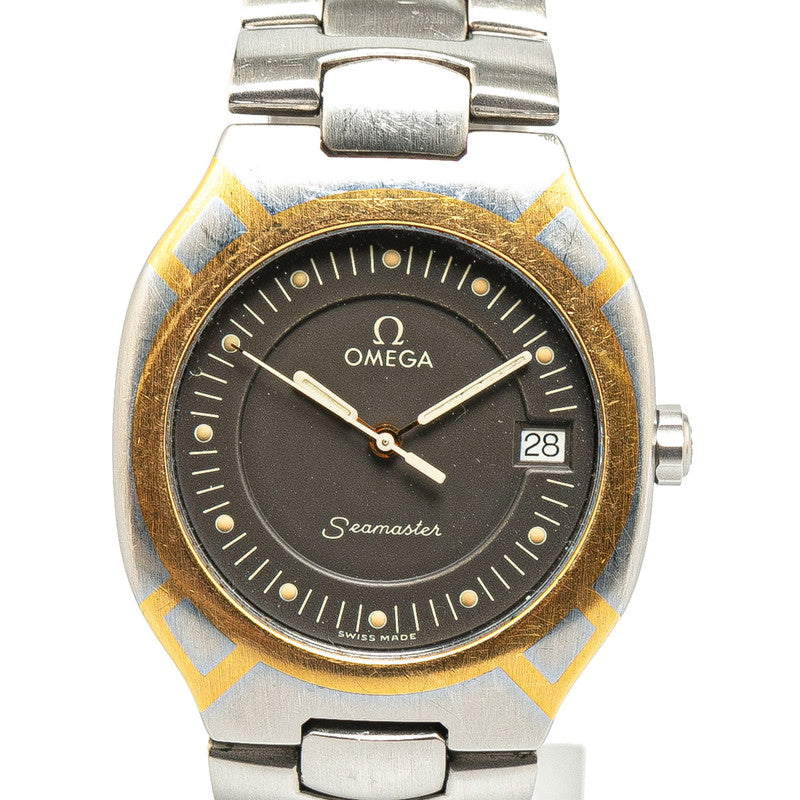 オメガ シーマスター ポラリス 腕時計 クオーツ グレー文字盤 ステンレススチール メンズ OMEGA 【中古】