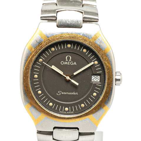 オメガ シーマスター ポラリス 腕時計 クオーツ グレー文字盤 ステンレススチール メンズ OMEGA 【中古】