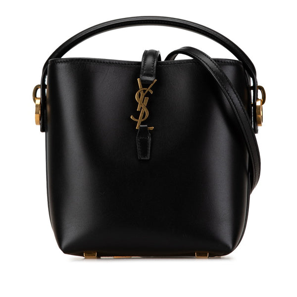 サンローラン YSLロゴ LE 37 ミニ ハンドバッグ ショルダーバッグ 2WAY ブラック レザー レディース SAINT LAURENT 【中古】