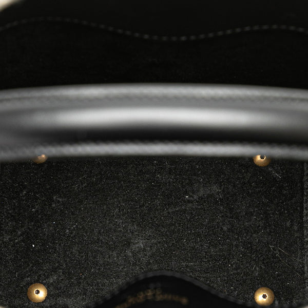 サンローラン YSLロゴ LE 37 ミニ ハンドバッグ ショルダーバッグ 2WAY ブラック レザー レディース SAINT LAURENT 【中古】