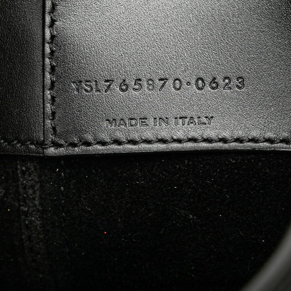 サンローラン YSLロゴ LE 37 ミニ ハンドバッグ ショルダーバッグ 2WAY ブラック レザー レディース SAINT LAURENT 【中古】