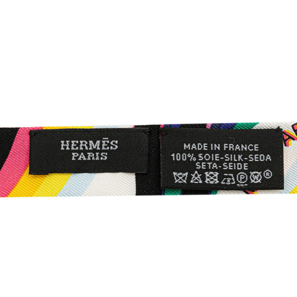 エルメス ツイリードール スカーフ バッグチャーム ブラック イエロー マルチカラー シルク レディース HERMES 【中古】