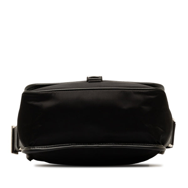 プラダ 三角ロゴプレート テスート 斜め掛け ショルダーバッグ V167 ブラック ナイロン レザー レディース PRADA 【中古】