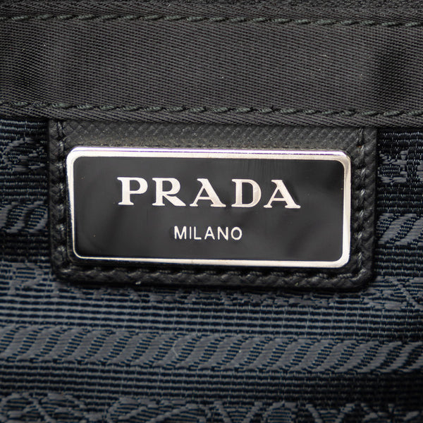 プラダ 三角ロゴプレート テスート 斜め掛け ショルダーバッグ V167 ブラック ナイロン レザー レディース PRADA 【中古】