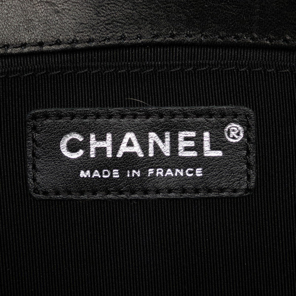 シャネル ボーイシャネル ココマーク チェーンショルダーバッグ ベージュ ブラック ラムスキン レディース CHANEL 【中古】