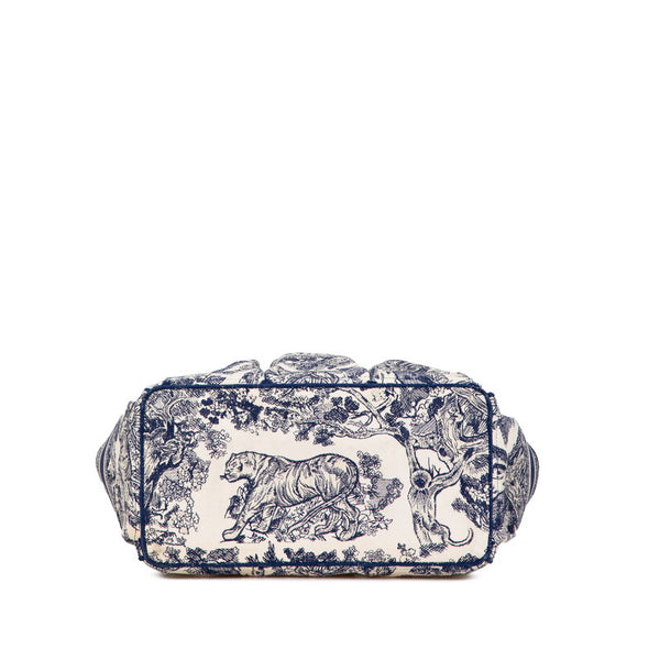 ディオール キャサリン リバース トワル ドゥ ジュイ エンブロイダリー トートバッグ ホワイト ネイビー キャンバス レディース Dior 【中古】