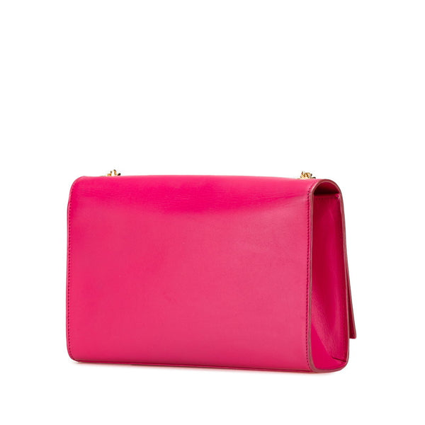 サンローラン ロゴ タッセル チェーン ショルダーバッグ ピンク レザー レディース SAINT LAURENT 【中古】