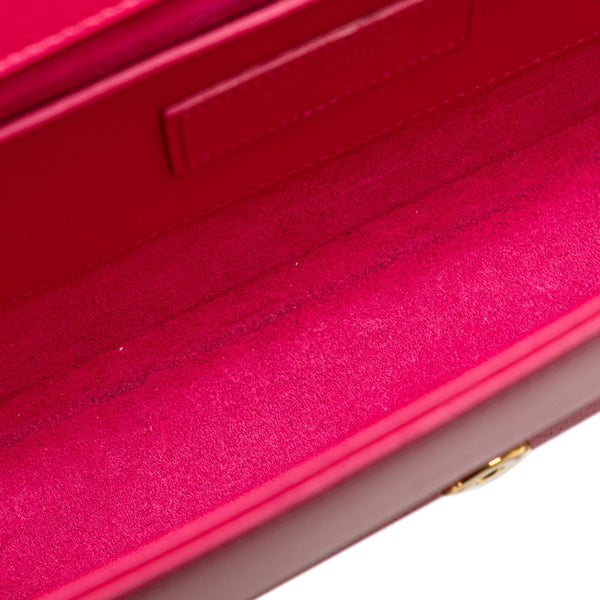 サンローラン ロゴ タッセル チェーン ショルダーバッグ ピンク レザー レディース SAINT LAURENT 【中古】