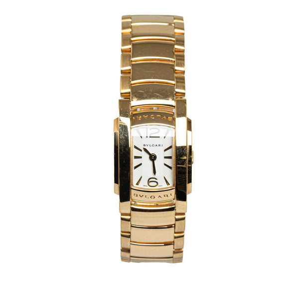 ブルガリ アショーマ 腕時計 AA26G クオーツ ホワイト文字盤 K18YG イエローゴールド レディース BVLGARI 【中古】