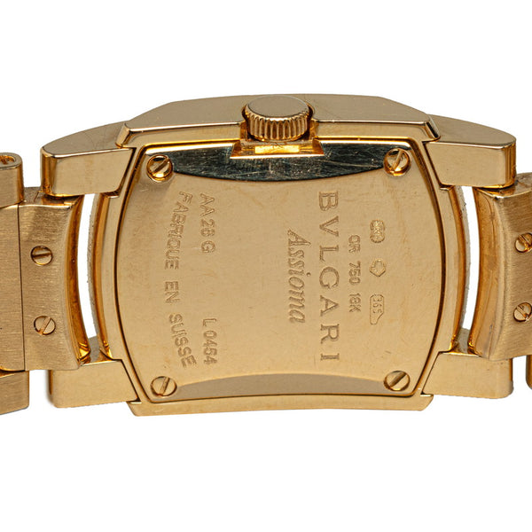 ブルガリ アショーマ 腕時計 AA26G クオーツ ホワイト文字盤 K18YG イエローゴールド レディース BVLGARI 【中古】