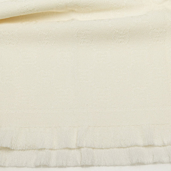 グッチ GGウール ストール ホワイト ウール シルク レディース GUCCI 【中古】