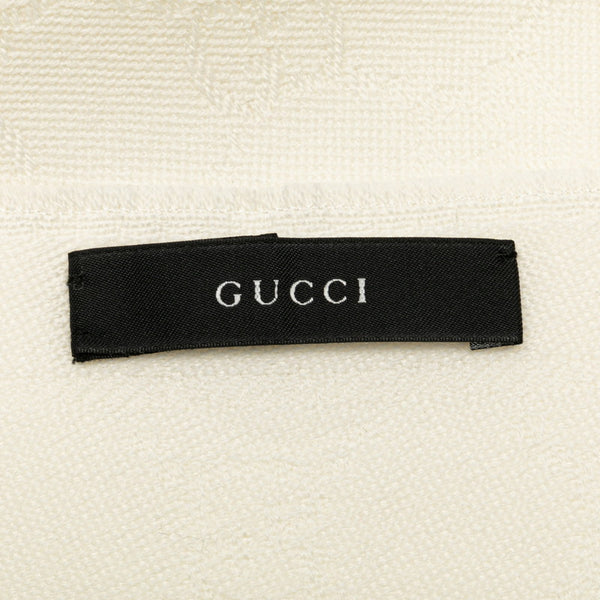グッチ GGウール ストール ホワイト ウール シルク レディース GUCCI 【中古】