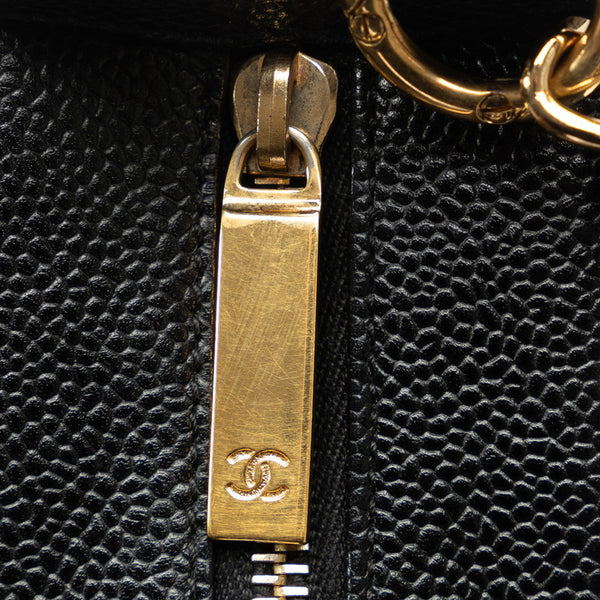 シャネル マトラッセ ココマーク チェーン ワンショルダーバッグ ブラック キャビアスキン レディース CHANEL 【中古】