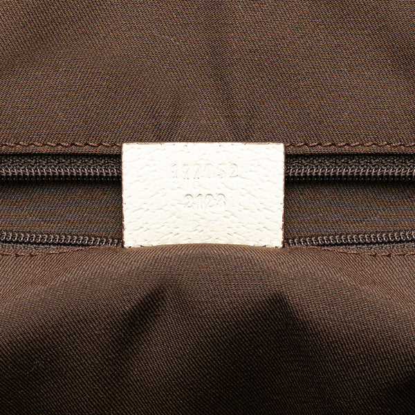 グッチ GGキャンバス プリンシー シェリーライン リボン ハンドバッグ トートバッグ 177052 ホワイト ブラウン キャンバス レザー レディース GUCCI 【中古】