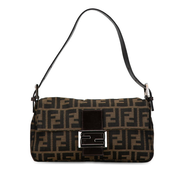 フェンディ ズッカ マンマバケット ワンショルダーバッグ 26424 ブラウン キャンバス レザー レディース FENDI 【中古】