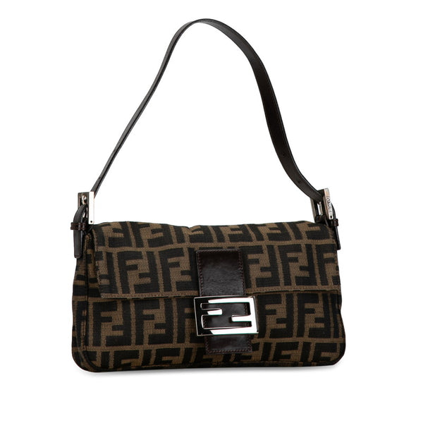 フェンディ ズッカ マンマバケット ワンショルダーバッグ 26424 ブラウン キャンバス レザー レディース FENDI 【中古】
