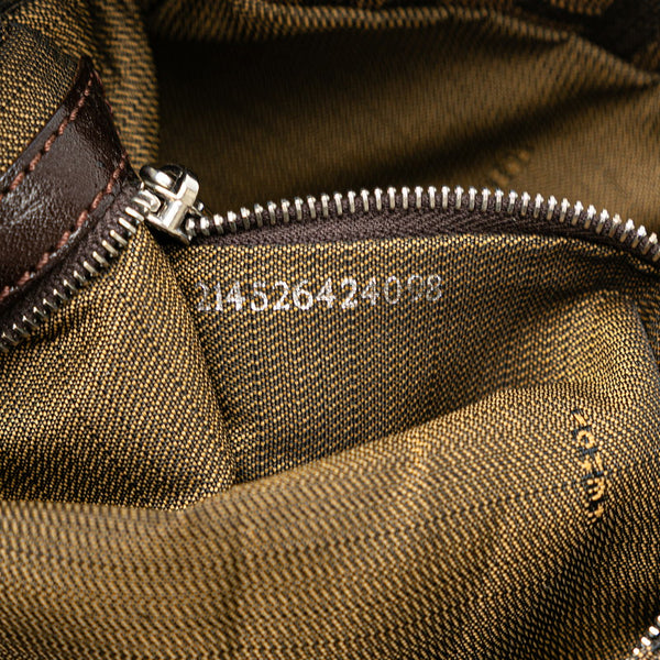 フェンディ ズッカ マンマバケット ワンショルダーバッグ 26424 ブラウン キャンバス レザー レディース FENDI 【中古】