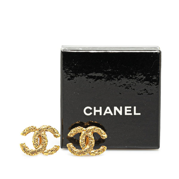 シャネル ヴィンテージ ココマーク 溶岩 イヤリング ゴールド メッキ レディース CHANEL 【中古】