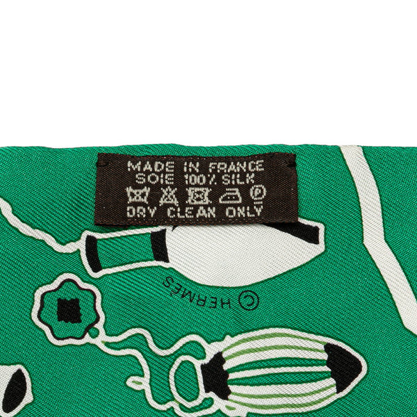 エルメス ツイリー Qu'importe le flacon 香水瓶 スカーフ グリーン マルチカラー シルク レディース HERMES 【中古】