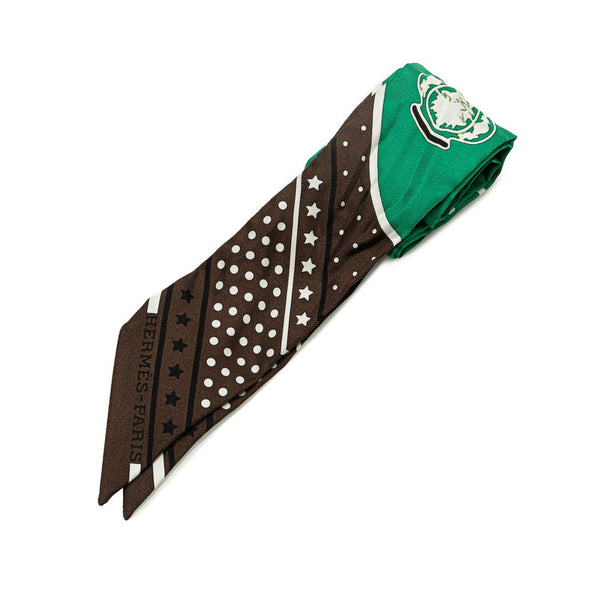 エルメス ツイリー Qu'importe le flacon 香水瓶 スカーフ グリーン マルチカラー シルク レディース HERMES 【中古】