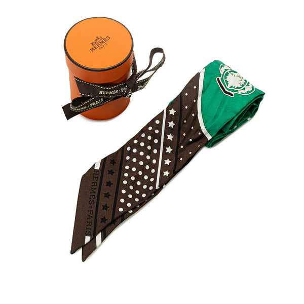 エルメス ツイリー Qu'importe le flacon 香水瓶 スカーフ グリーン マルチカラー シルク レディース HERMES 【中古】