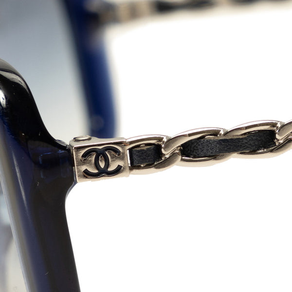 シャネル ココマーク サングラス ブルー シルバー プラスチック レディース CHANEL 【中古】
