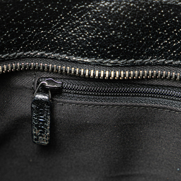 グッチ GGキャンバス ハンドバッグ トートバッグ 113011 ブラック レザー キャンバス レディース GUCCI 【中古】