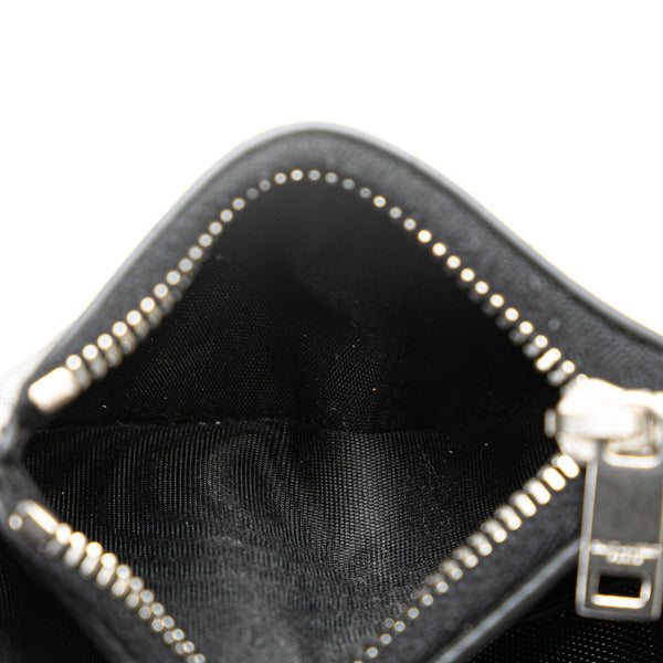 サンローラン ロゴ 二つ折り財布 ブラック レザー レディース SAINT LAURENT 【中古】