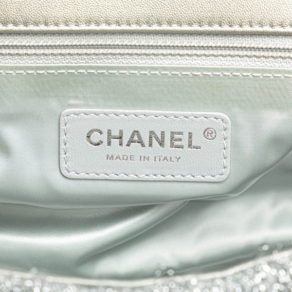シャネル プールトゥ グリッター  チェーン ショルダーバッグ A91984 シルバー マイクロファイバー ラムスキン レディース CHANEL 【中古】