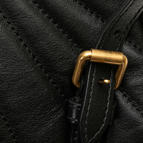 グッチ クイーンマーガレット バンブー ハンドバッグ リュックサック 476664 ブラック レザー レディース GUCCI 【中古】