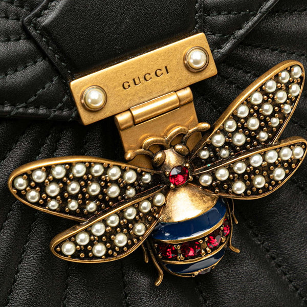 グッチ クイーンマーガレット バンブー ハンドバッグ リュックサック 476664 ブラック レザー レディース GUCCI 【中古】