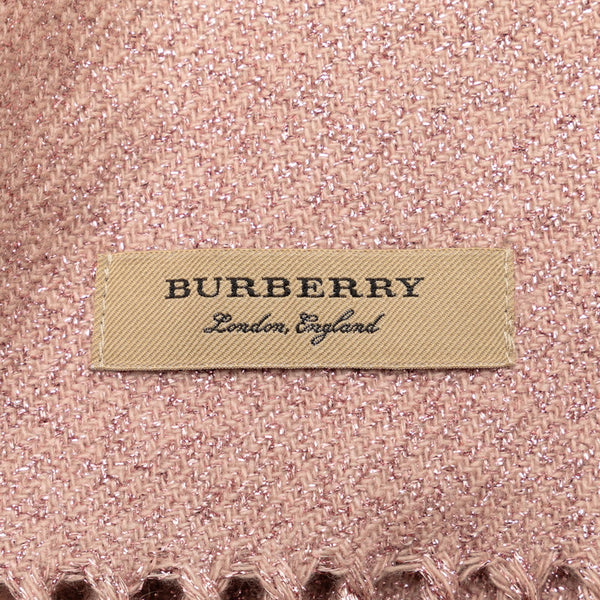 バーバリー ノバチェック マフラー ピンク ウール レディース BURBERRY 【中古】