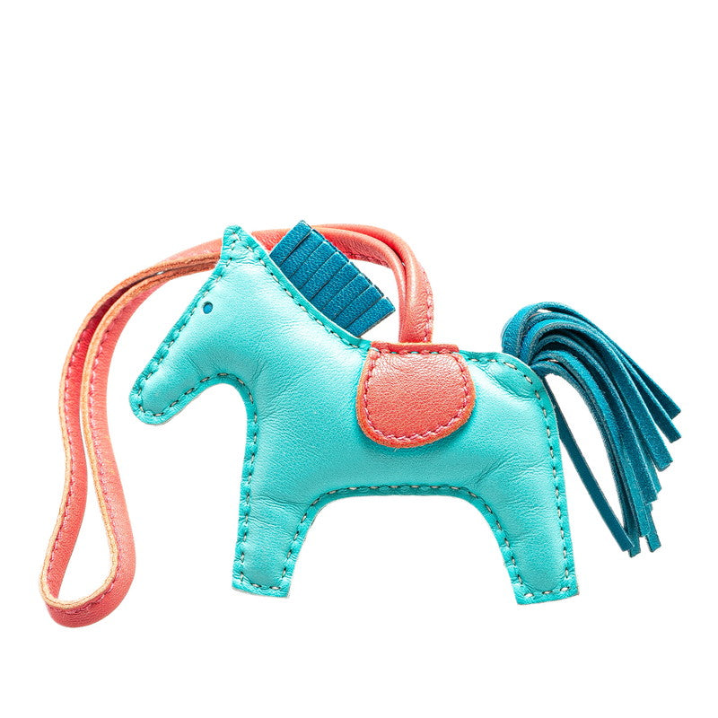 エルメス ロデオチャームPM 馬 バッグチャーム ターコイズ ブルーイズミール ブーゲンビリア アニューミロ レディース HERMES 【中古】