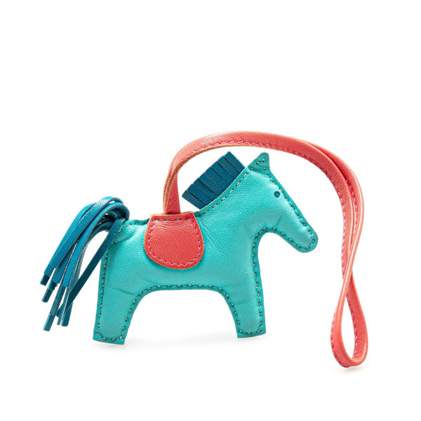 エルメス ロデオチャームPM 馬 バッグチャーム ターコイズ ブルーイズミール ブーゲンビリア アニューミロ レディース HERMES 【中古】