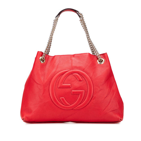 グッチ ソーホー チェーン ワンショルダーバッグ 536196 レッド レザー レディース GUCCI 【中古】