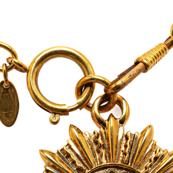 シャネル ココマーク 太陽 モチーフ ネックレス ゴールド メッキ レディース CHANEL 【中古】