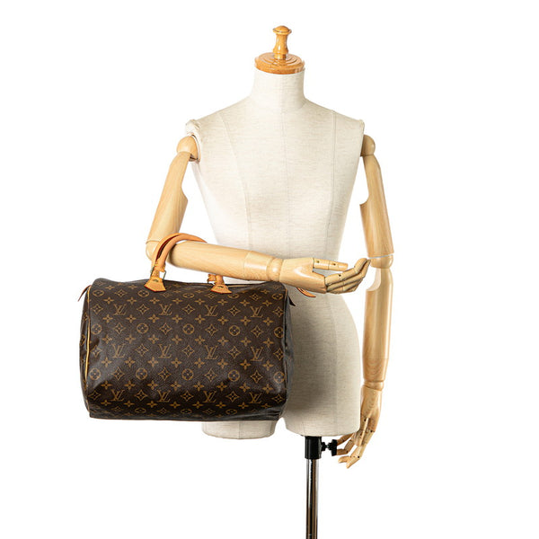 ルイ ヴィトン モノグラム スピーディ35 ハンドバッグ ボストンバッグ M41524 ブラウン PVC レザー レディース LOUIS VUITTON 【中古】