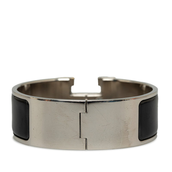 エルメス クリッククラックGM バングル ブラック シルバー メタル レディース HERMES 【中古】