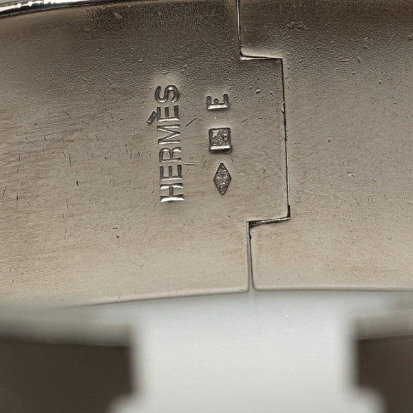 エルメス クリッククラックGM バングル ブラック シルバー メタル レディース HERMES 【中古】