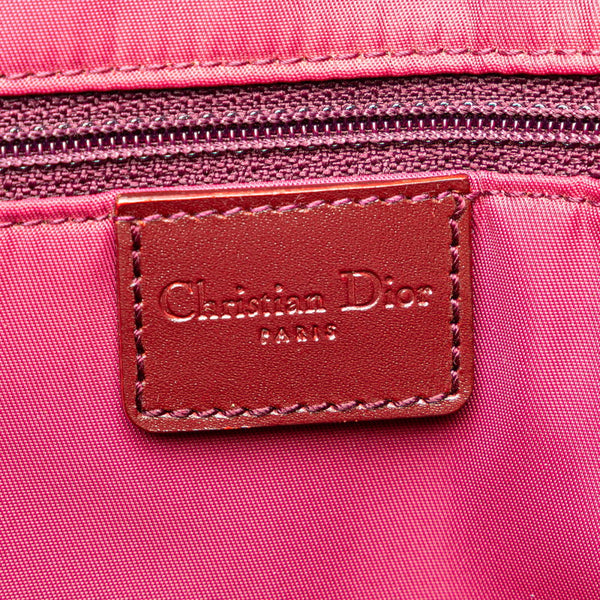 ディオール トロッター トートバッグ ショルダーバッグ ボルドー ワインレッド キャンバス レザー レディース Dior 【中古】