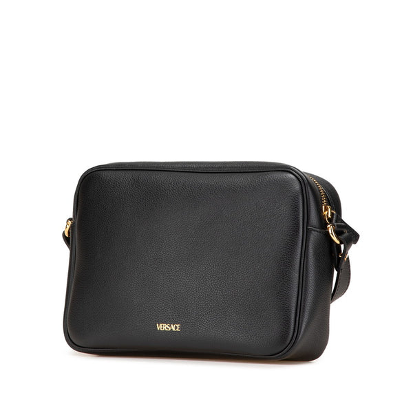 ヴェルサーチェ メドゥーサ 斜め掛け ショルダーバッグ ブラック レザー レディース VERSACE 【中古】